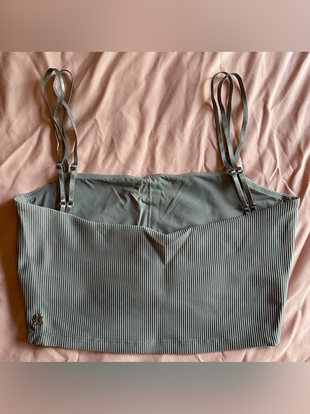 BuffBunny Gray Ribbed Double-Strap Tank - Picture 2 of 4